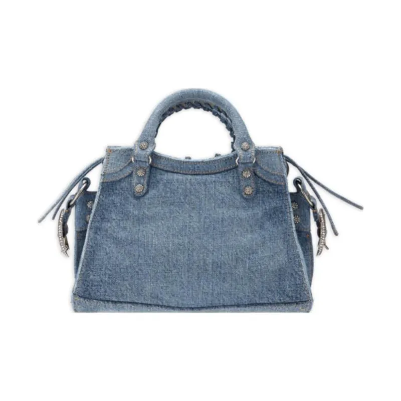 Balenciaga Neo Cagole Fabric Shoulder Bag Crossbody Bag Extra Small Women's Denim Blue-2