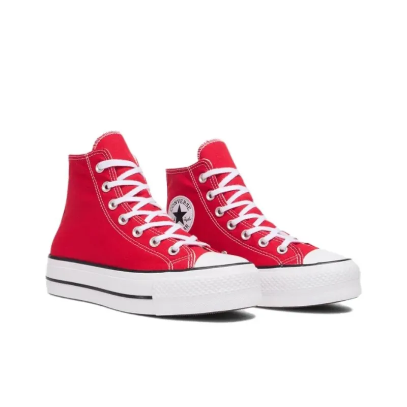 Converse All Star Lift Anti Slip Wear Resistant High Top Skateboard Shoes Women's Red-2
