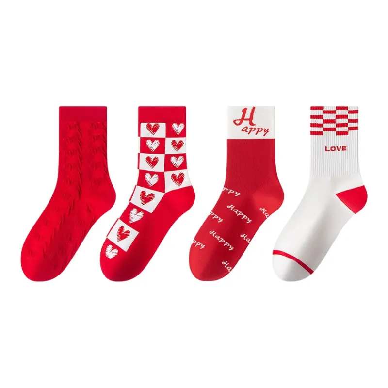 MIIOW Mid Calf Socks Unisex 4 Pack-6