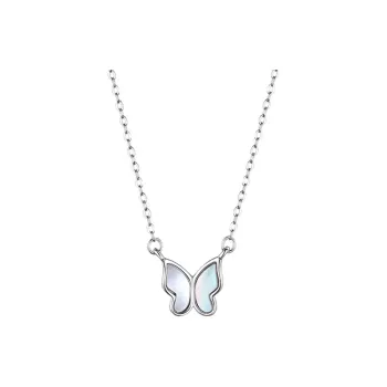 KING OF BLING 925 Sterling Silver, Mother Of Pearl Necklaces Women's Good Luck
