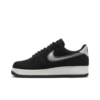 Nike Air Force 1 Low '07 LV8 Black Sail Embroidered Swoosh