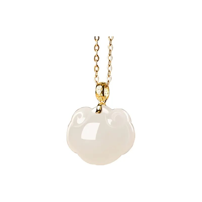 KUNYUYAO Hetian Jade Pendants White Jade Unisex-36