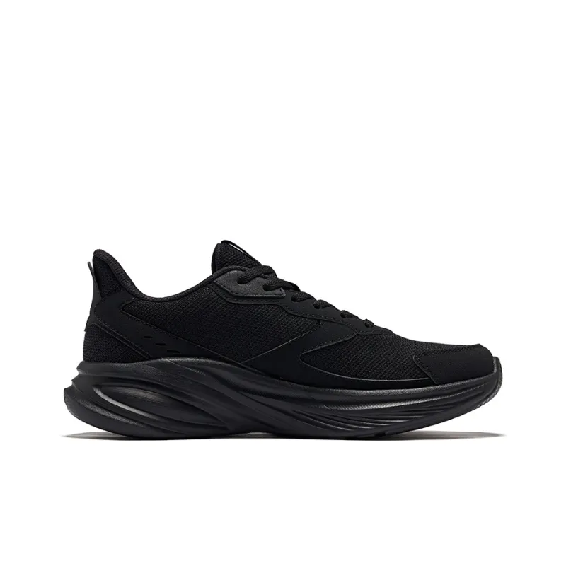 Erke Hunt Slip-Resistant Lightweight Rebound Low-Top Running Shoes Men's Jet Black-1