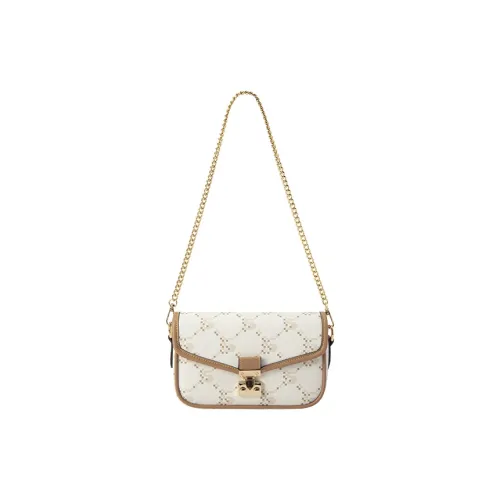 SEM/R Synthetic Leather Small Square Bag Crossbody Bags Medium Size Women's Coffee/Ecru