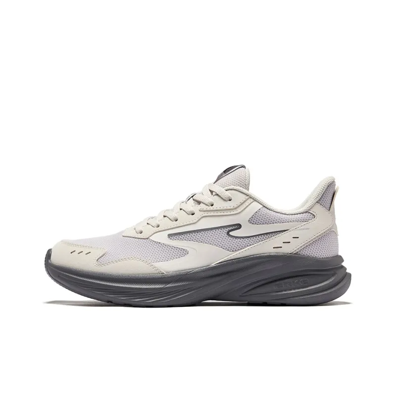 Erke Hunt Slip-Resistant Lightweight Rebound Low-Top Running Shoes Men's Mist Gray Cangye Gray-0