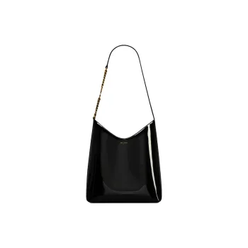 SAINT LAURENT Calfskin Hobo Man Shoulder Bag Women's Black