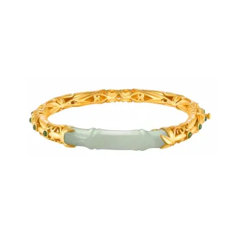 Mrs. Song Bangles Pale Greenish White Jade Women's