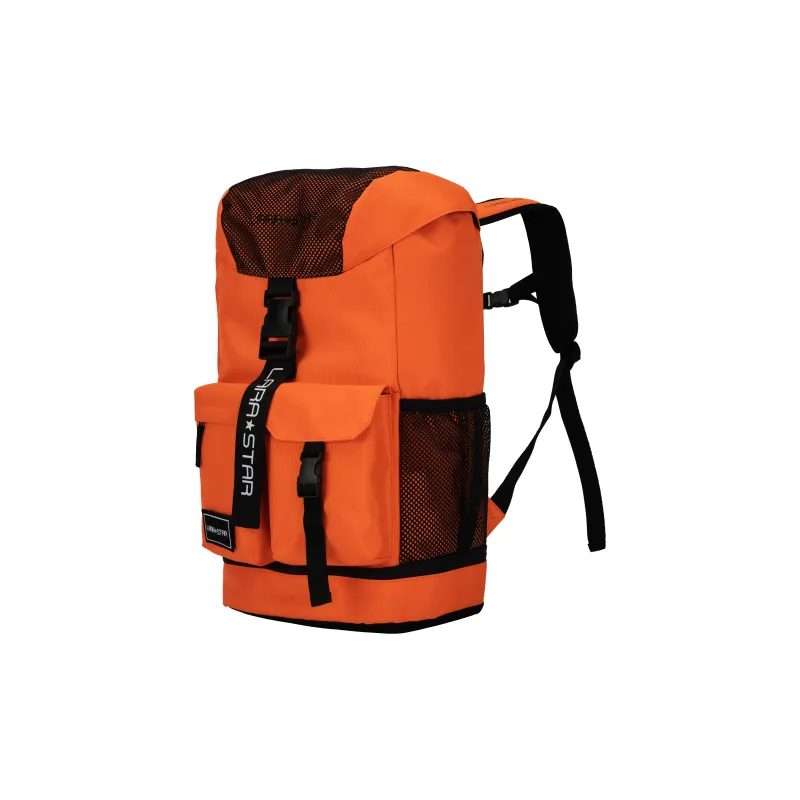 LARA STAR Fabric Backpack Gym Bag Large Size Men's Black-7