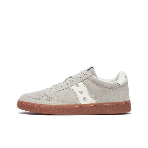 Saucony Jazz Court Anti-Slip Wear-Resistant Low-Top Skateboard Shoes Unisex Gray Brown