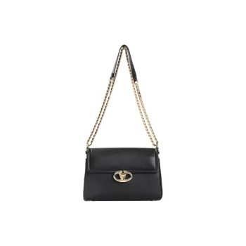 Valentino Leather Shoulder Bag Large Size Women's Black