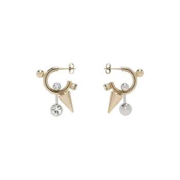 JUSTINE CLENQUET Crystal Brass Earrings Women's Gold