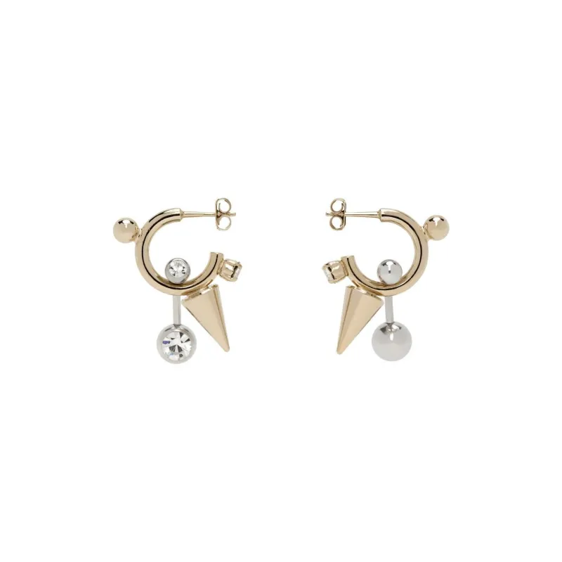 JUSTINE CLENQUET Crystal Brass Earrings Women's Gold-0
