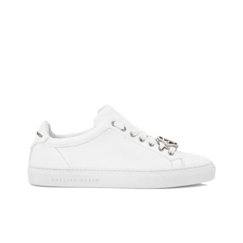 PHILIPP PLEIN Low Top Stylish Skateboarding Shoes Men's White-1