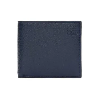 LOEWE Grain Calfskin Wallet Men's Marine Blue