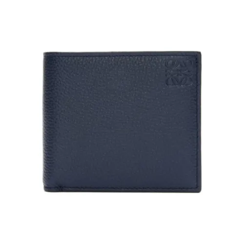 LOEWE Grain Calfskin Wallet Men's Marine Blue