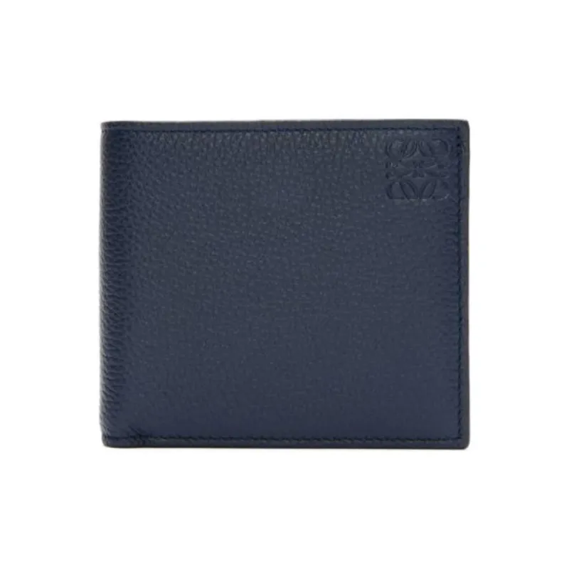 LOEWE Grain Calfskin Wallet Men's Marine Blue-0