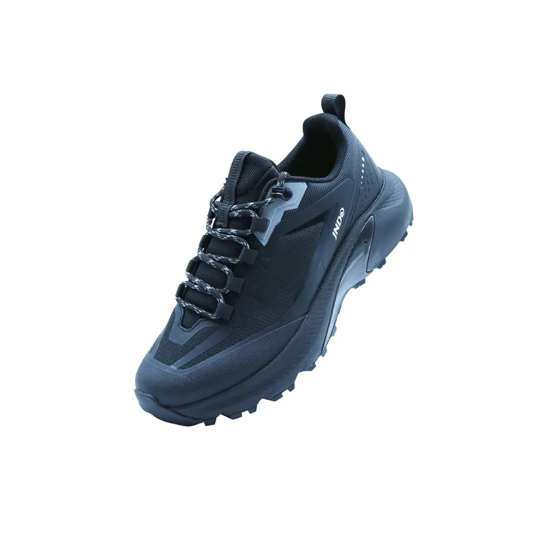 JNDO Anti Slip And Wear Resistant Breathable Low Top Sprint Running Shoes Unisex Blue Black-2