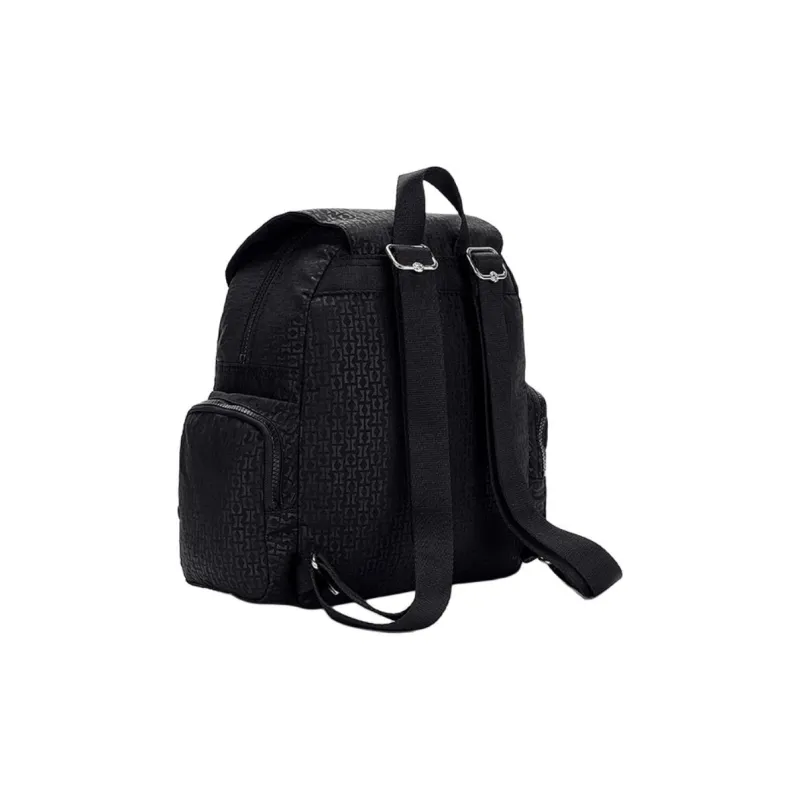 Kipling Polyamide Backpack Regular Unisex Black With Letter K Embossed Print-1
