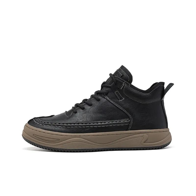 JOSINY Padded High-Top Skateboard Shoes Men's Black/Gray-0