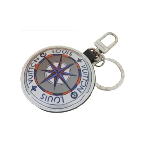 LOUIS VUITTON Canvas Keychains Men's Silver