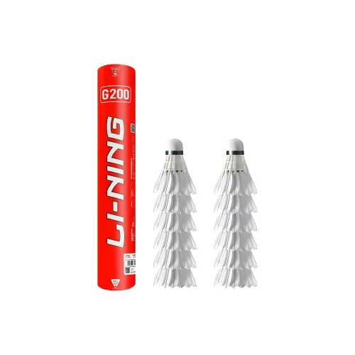LiNing Goose Feather Shuttlecock 12 Pack Goose Feather Humped Goose Feather Indoor Outdoor Competition Shuttlecocks