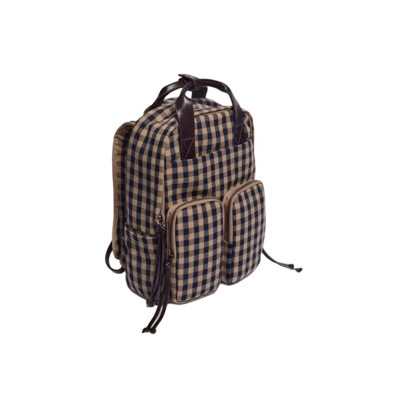ZARA Polyester Backpack Mini Kids' Brown & Navy-1