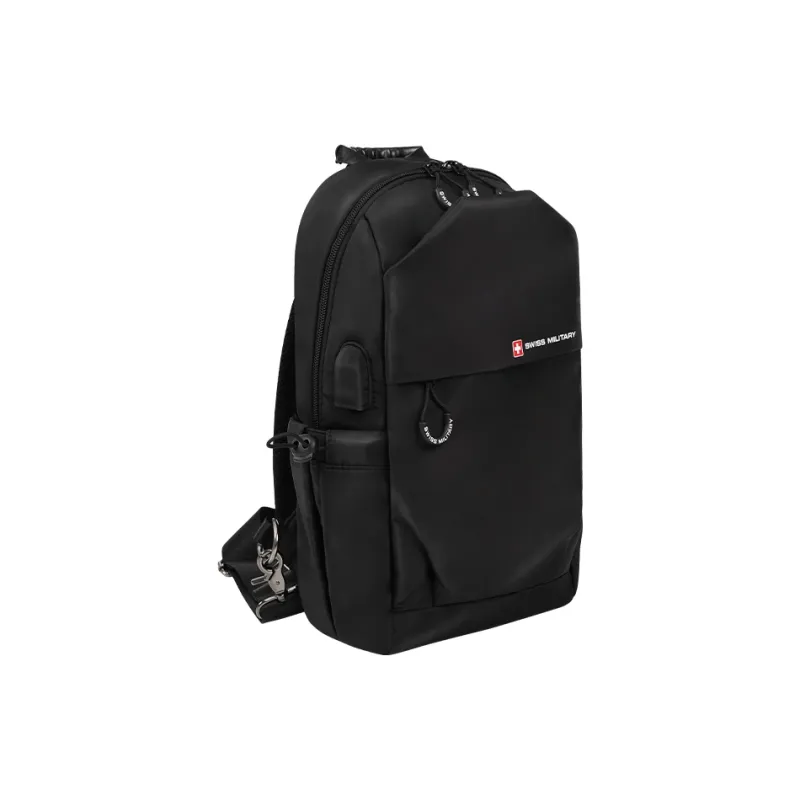 SWISS MILITARY Oxford Sling Bag Regular Unisex Black/Red-1