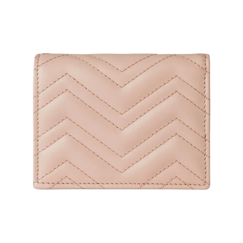 GUCCI GG Marmont Leather Wallet Women's Bright Pink-2
