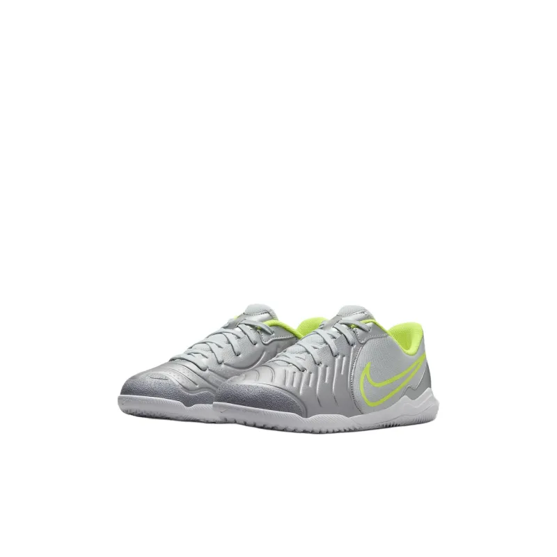Nike Anti Slip Wear Resistant Low Top Kids' Soccer Shoes Silver Green Kids'-2