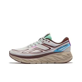 Erke Rebound Lightweight Low Top QiTian Technology Running Shoes Men's Cloud Mist Gray Cyan Willow Color