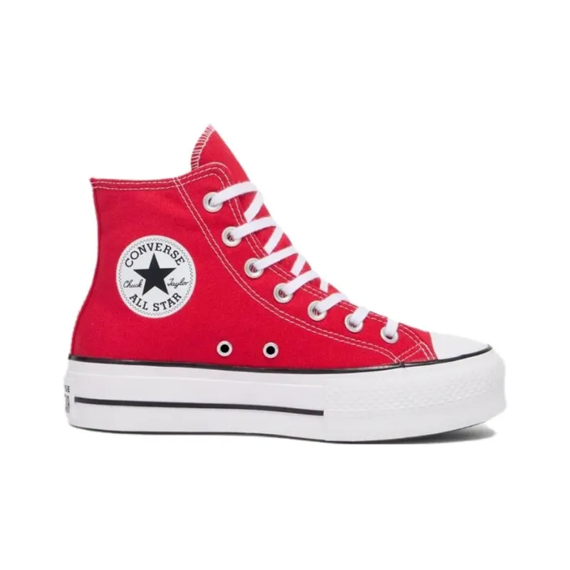 Converse All Star Lift Anti Slip Wear Resistant High Top Skateboard Shoes Women's Red-1