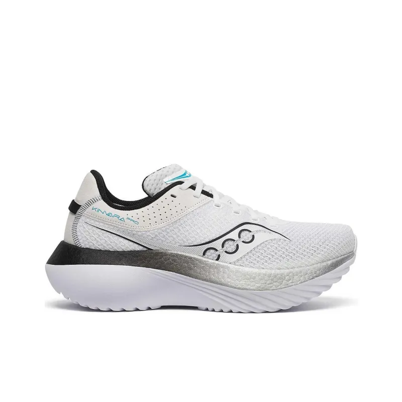 Saucony Kinvara Pro Anti Slip Wear Resistant Low Top Running Shoes Men's White Black-1