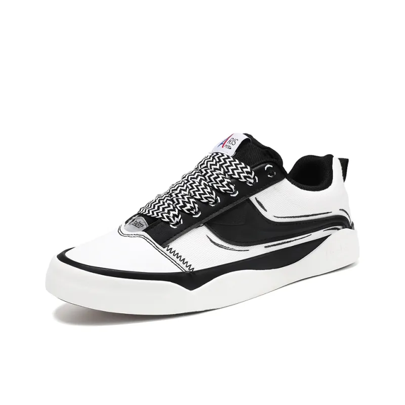 BALIAOYUN x JACLAR Slip Resistant, Abrasion Resistant, Lightweight Low Top Skateboard Shoes Women's Black White-1