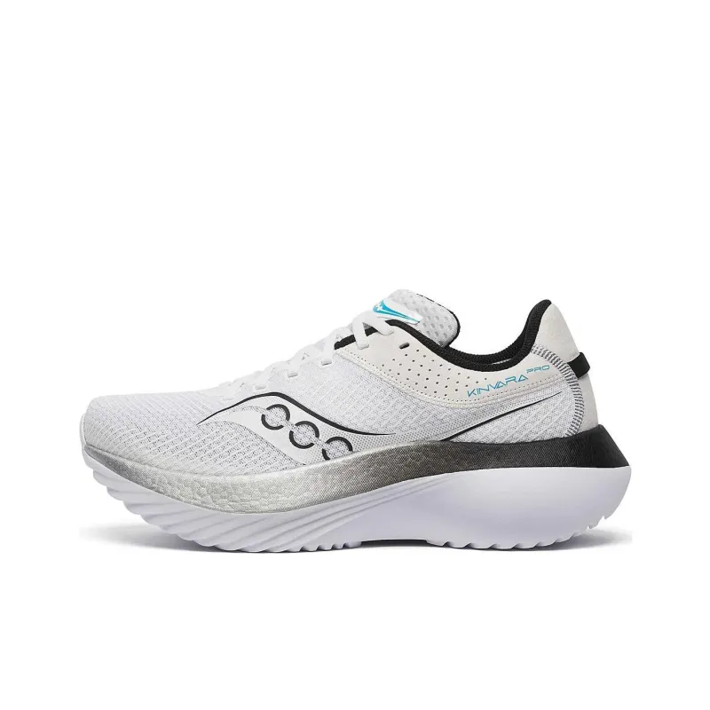 Saucony Kinvara Pro Anti Slip Wear Resistant Low Top Running Shoes Men's White Black-0