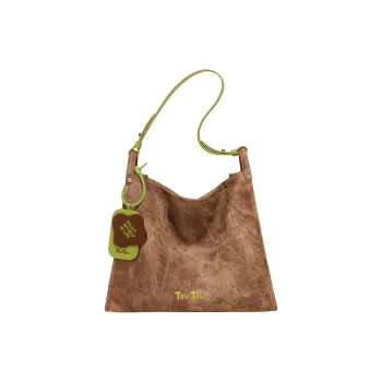 TOUTOU PU Shoulder Bag Large Size Women's Matcha Brown