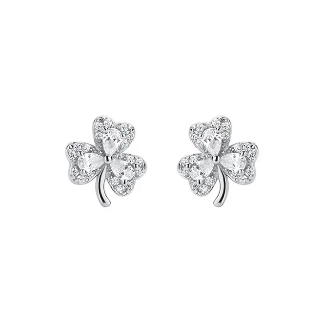 CARAT'S DIARY S999 Fine Silver Stud Earrings Women's-0