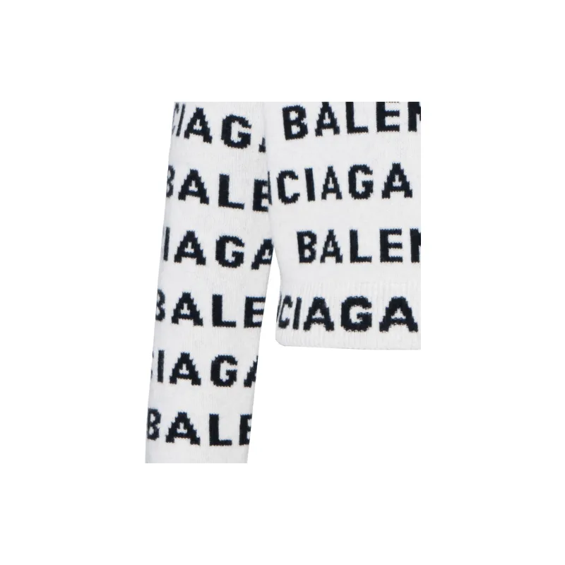 Balenciaga Logo Intarsia Knit Crewneck Jumper-11