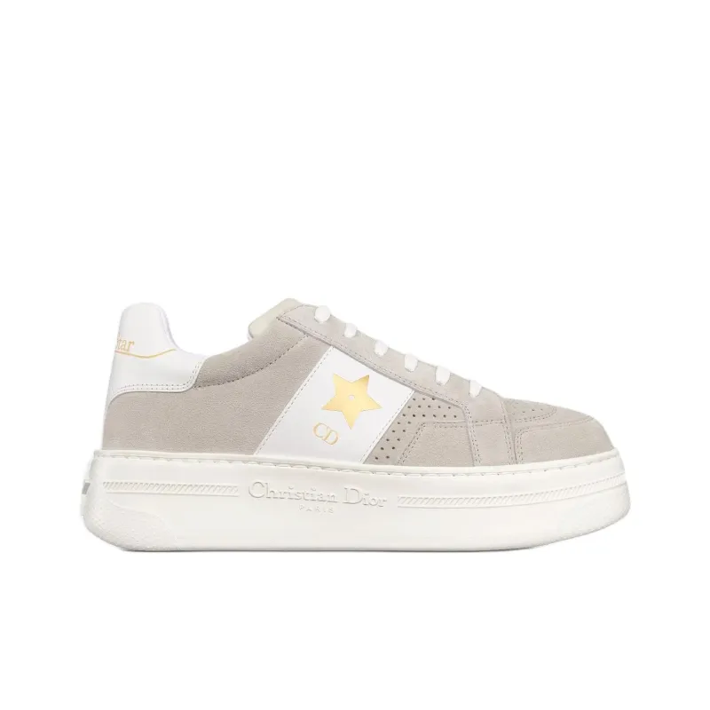 DIOR Star Platform Shoes Low Top Skateboard Shoes Women's Light Beige-1