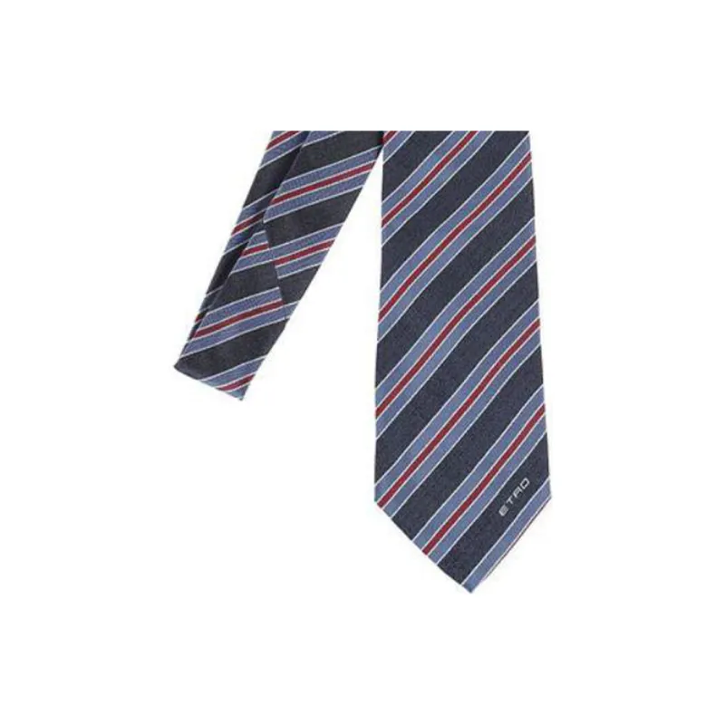 ETRO Striped Jacquard Pointed Tip Tie-2