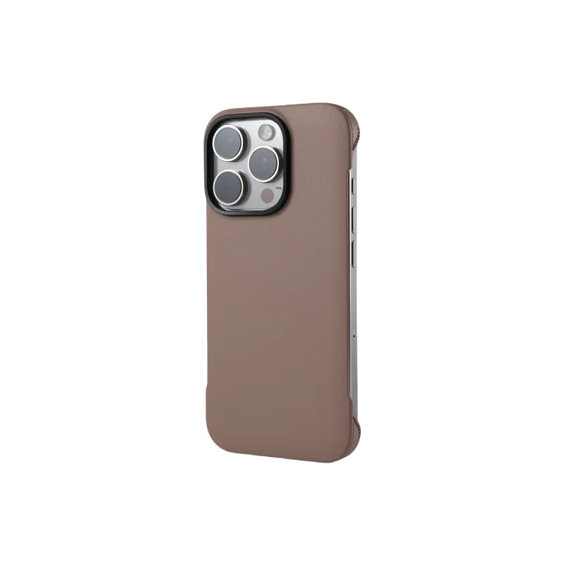 DEPA PC Material Frameless Litchi Grain Phone Cases Compatible With Apple 16 Pro Max/iPhone 15 Pro/14/13/12-0