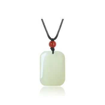ZENGCAI Smooth Finish Jade Pendant Necklace Pale Greenish White Jade Women's