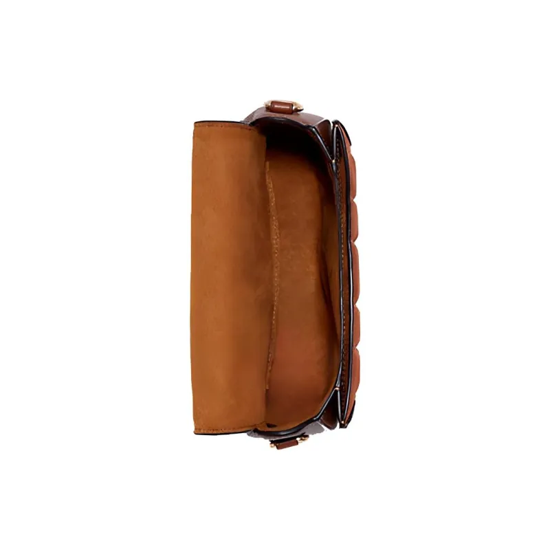COACH Georgie Suede Leather Dionysus Underarm Saddle Bag Crossbody Bag Small Size Women's Caramel Brown-2