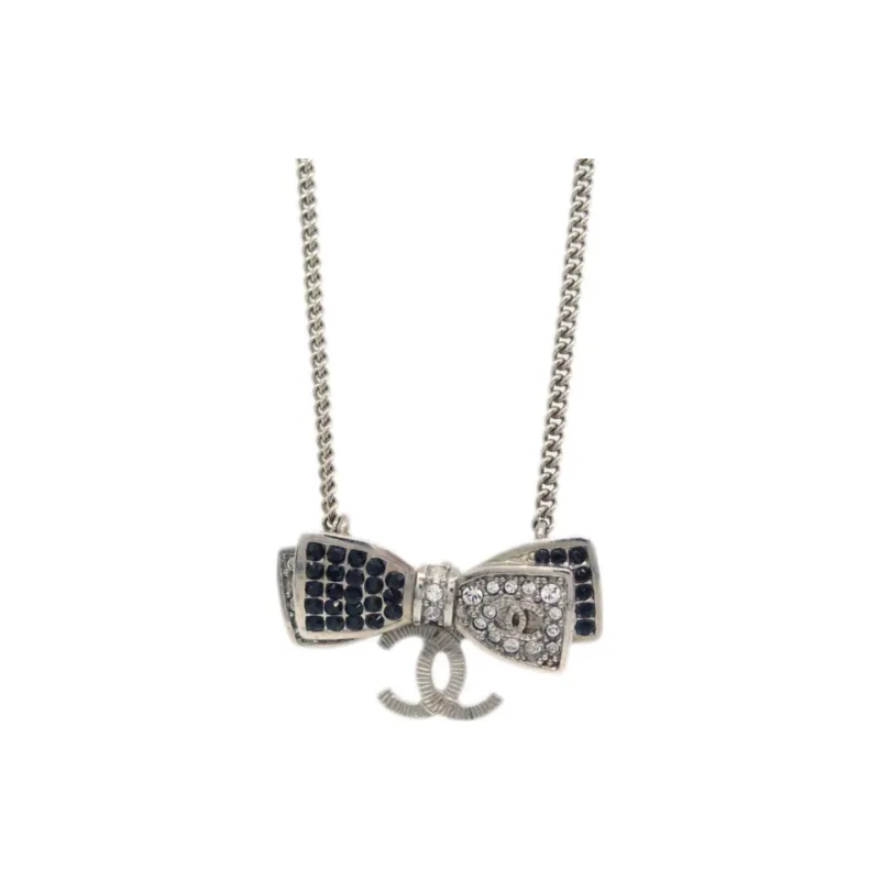 CHANEL 2017 Cc Bow pendant Necklace-2