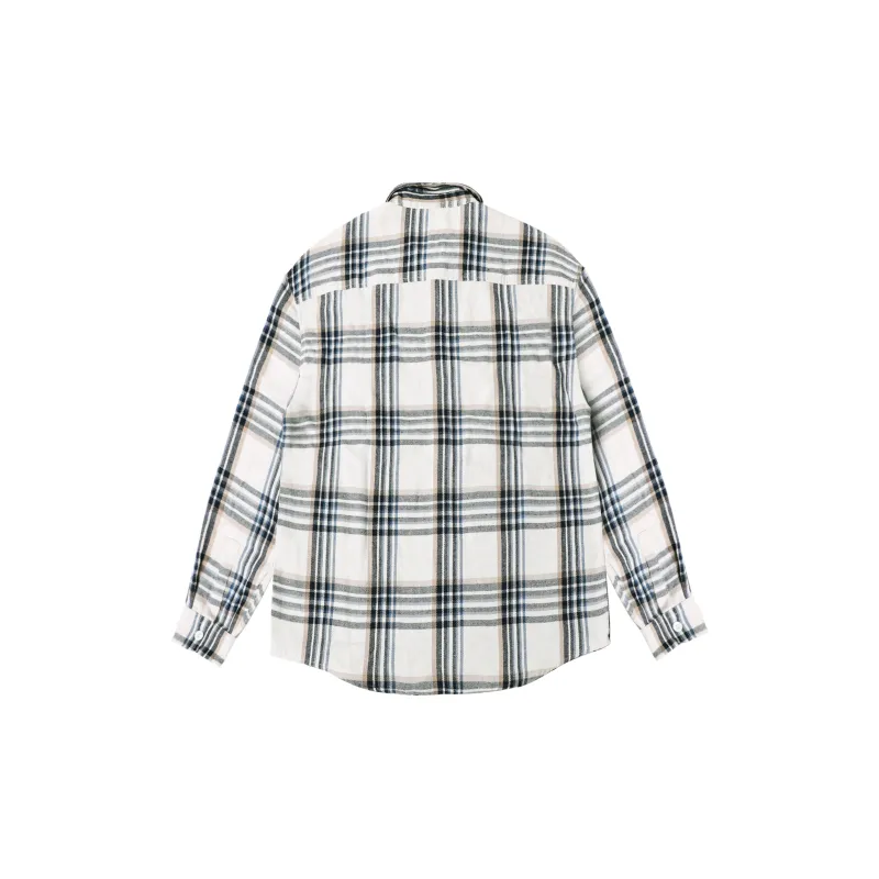 HEEMKIZOO Shirt Men's Blue White Plaid-1
