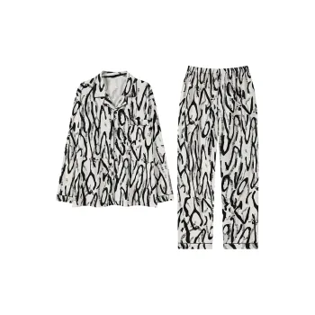 CAIHENGTONG Pajama Set Men's Black And White Maze