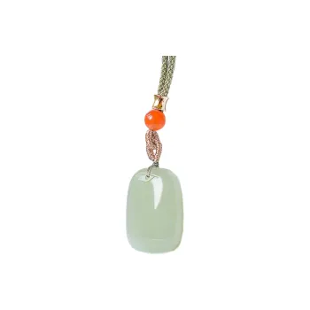 Jing Ruyu Hetian Jade Necklaces Pale Greenish White Jade Unisex
