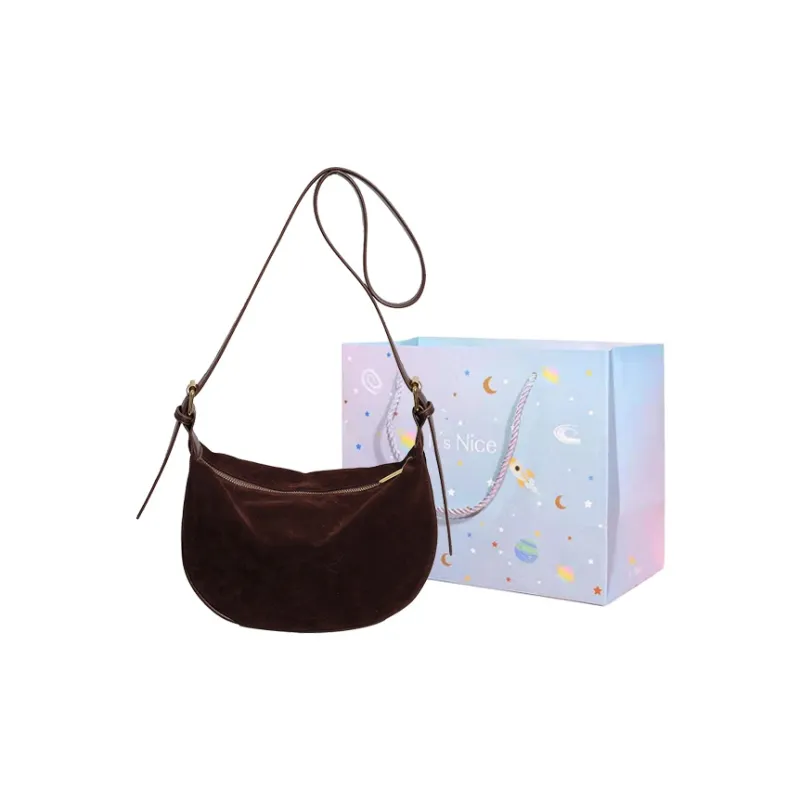 GOX Velour Shoulder Bag Women's Black/Burgundy/Brown/Coffee-18