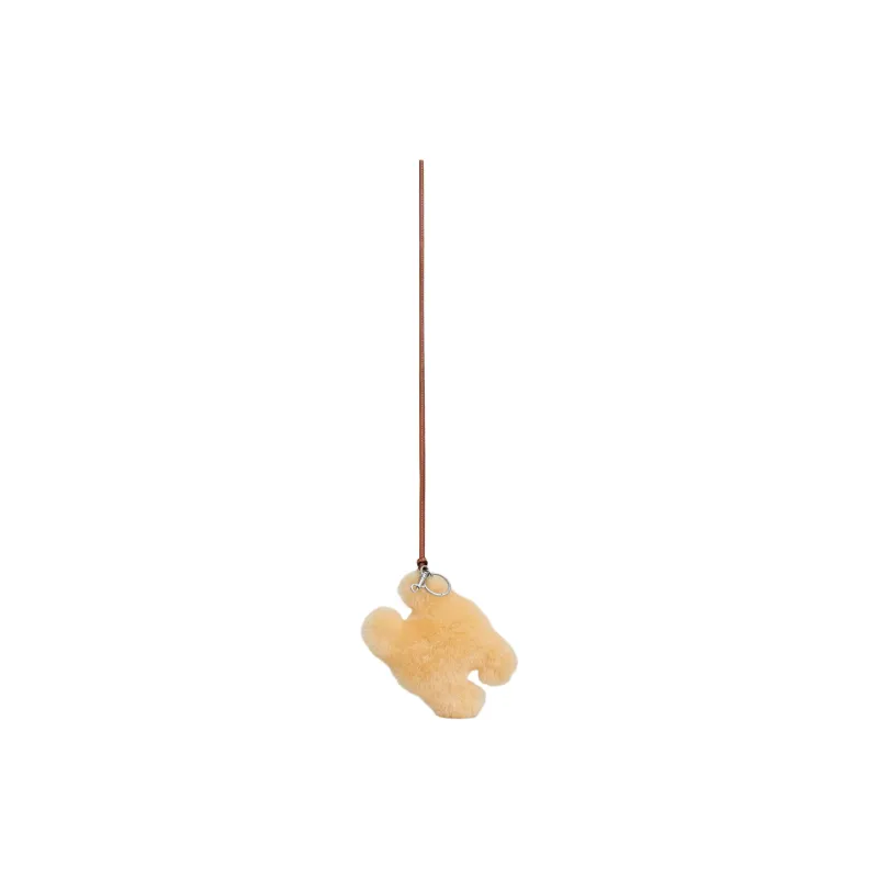 CELINE Triomphe POM POM Keyring In Shearling And Smooth Calfskin-1