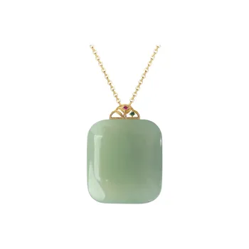 YUJIANQINGJIE Pendants Green Jade Unisex