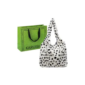 KARUISHA Velour Shoulder Bag Women's Black/Blue/Coffee